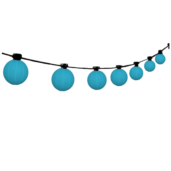 Licht Snoer LED met lampionnen "Blauw" 10 M