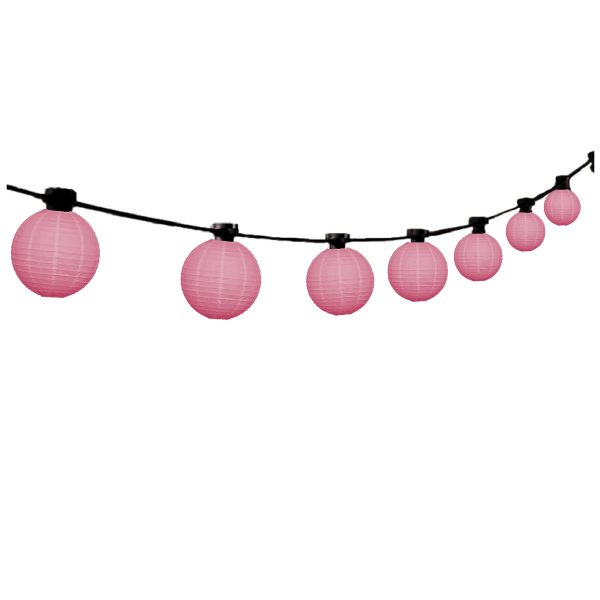 Licht Snoer LED met lampionnen "Roze" 10 M