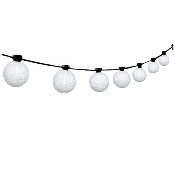 Licht Snoer LED met lampionnen "Wit" 10 M