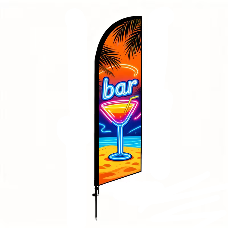 Beachvlag 50x250 cm "Bar Neon"