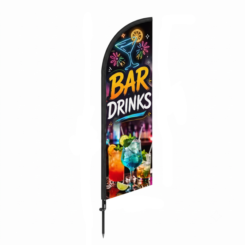 Beachvlag 50x250 cm "Bar Drinks"