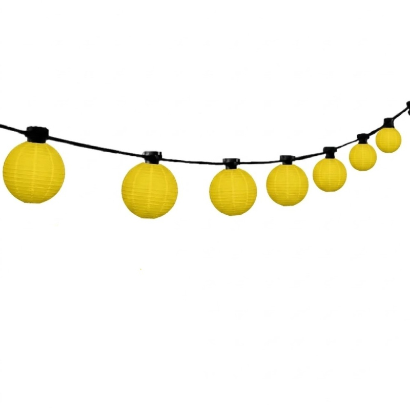 Licht Snoer LED met lampionnen "Geel" 10 M