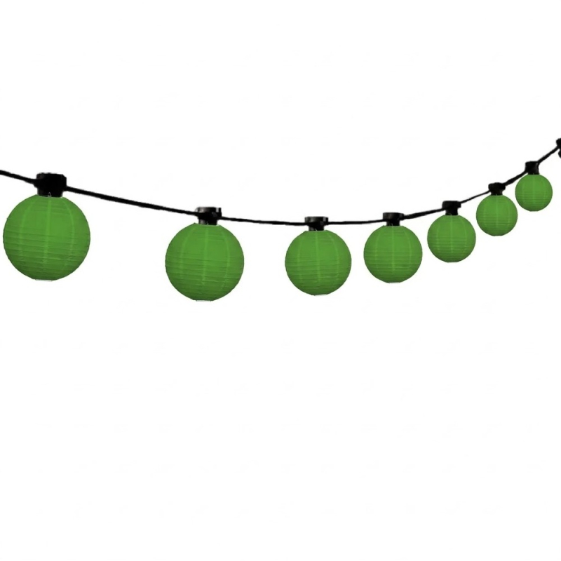 Licht Snoer LED met lampionnen "Groen" 10 M