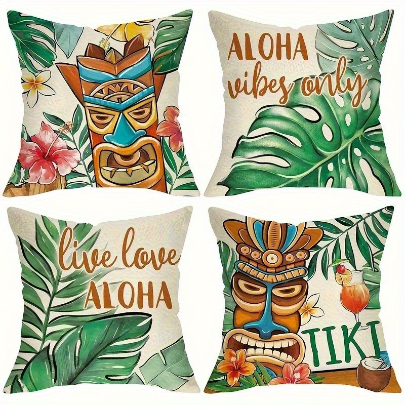 Decoratie kussens "Tiki Time" 45x45 4 stuks