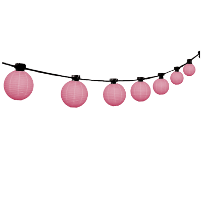 Licht Snoer LED met lampionnen "Roze" 10 M