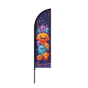 Beachvlag 50x250 cm "Monsters / Pompoen"